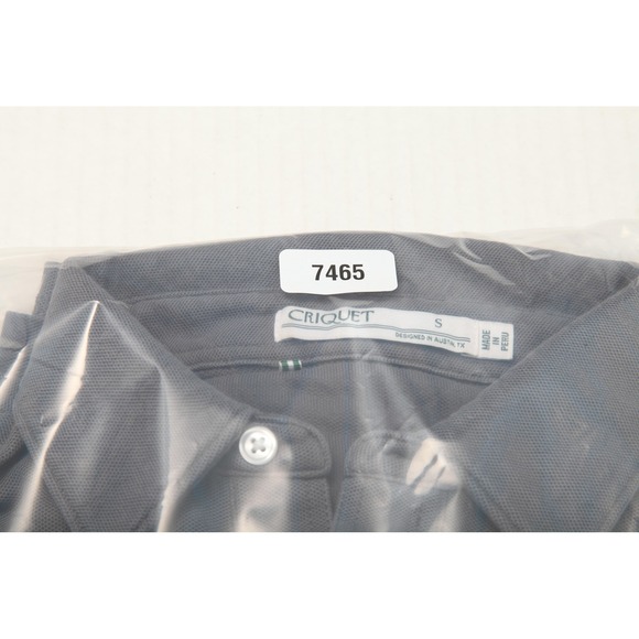 Criquet Polo Shirt Mens Small Gray Long Sleeve Pima Cotton Golf Casual - Picture 11 of 11